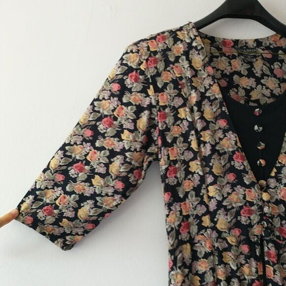 Starina Maxi Dress Womens M Floral Scoop Overlay Boho Cottagecore A Line Fairy - Picture 3 of 12